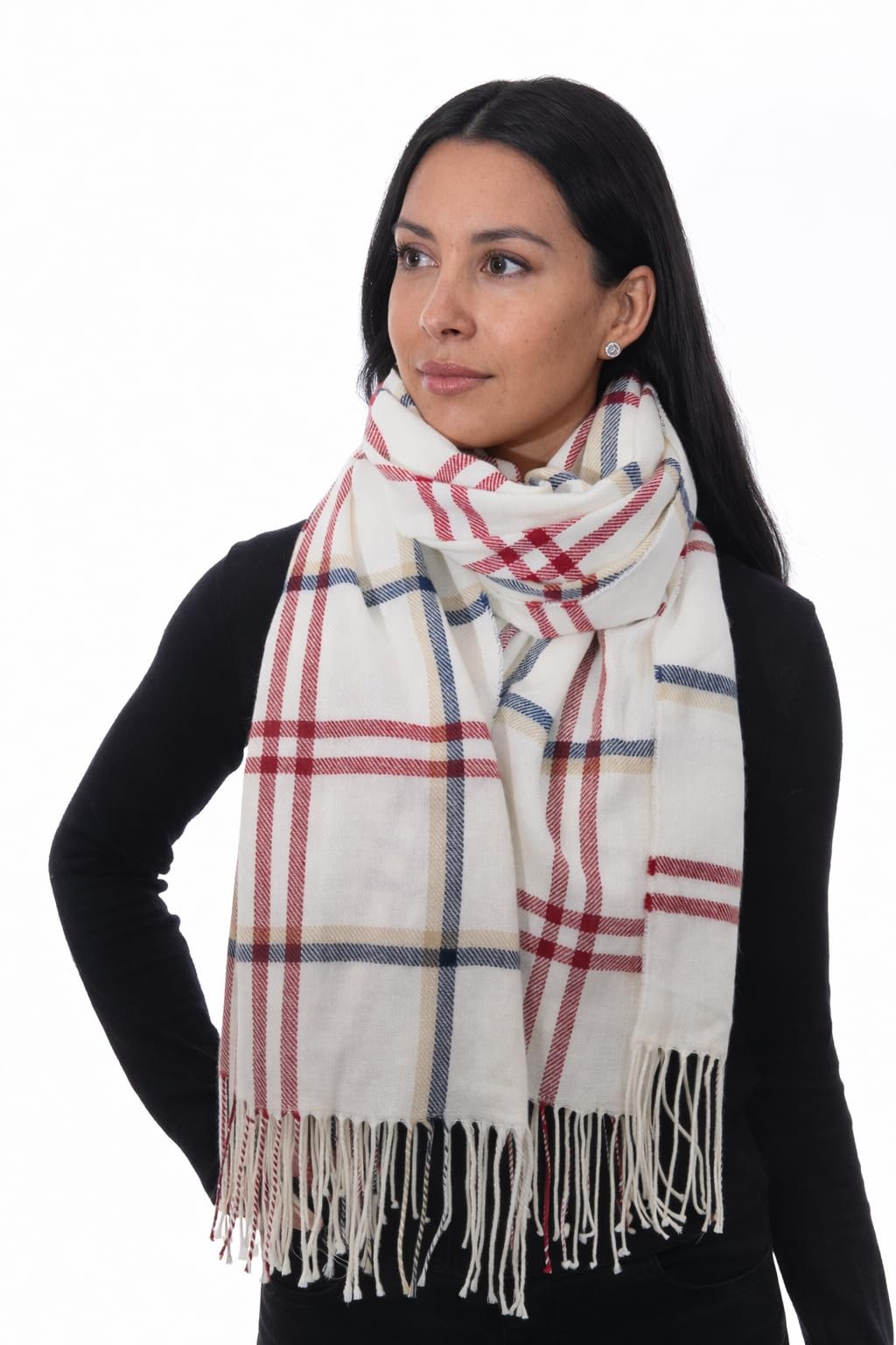 Craggi Ladies Pashmina Scarf, Womens Check Pashmina Soft Shawl