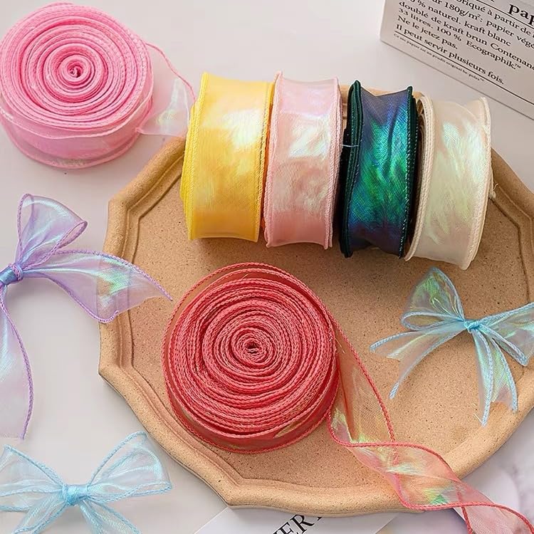 Nastro Nastro di seta Nastro di seta chiffon semitrasparente da 4 cm * 20/50 yard for confezioni regalo bouquet di fiori nastro da imballaggio for la lavorazione nastro di chiffon for fiori(Red,50)