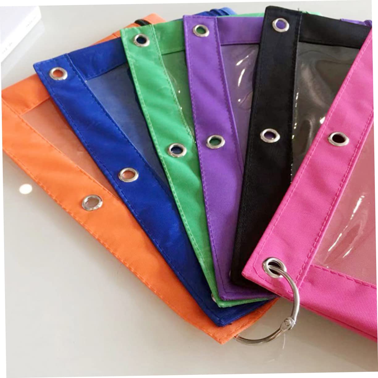 SHINEOFI Astuccio Portapenne in Tessuto Oxford Con 3 Fori Astuccio Portapenne in Rete Per Ufficio Leggero Con Cerniera Per La Scuola Set Da 12 Pezzi Nero Verde Rosa Rosso