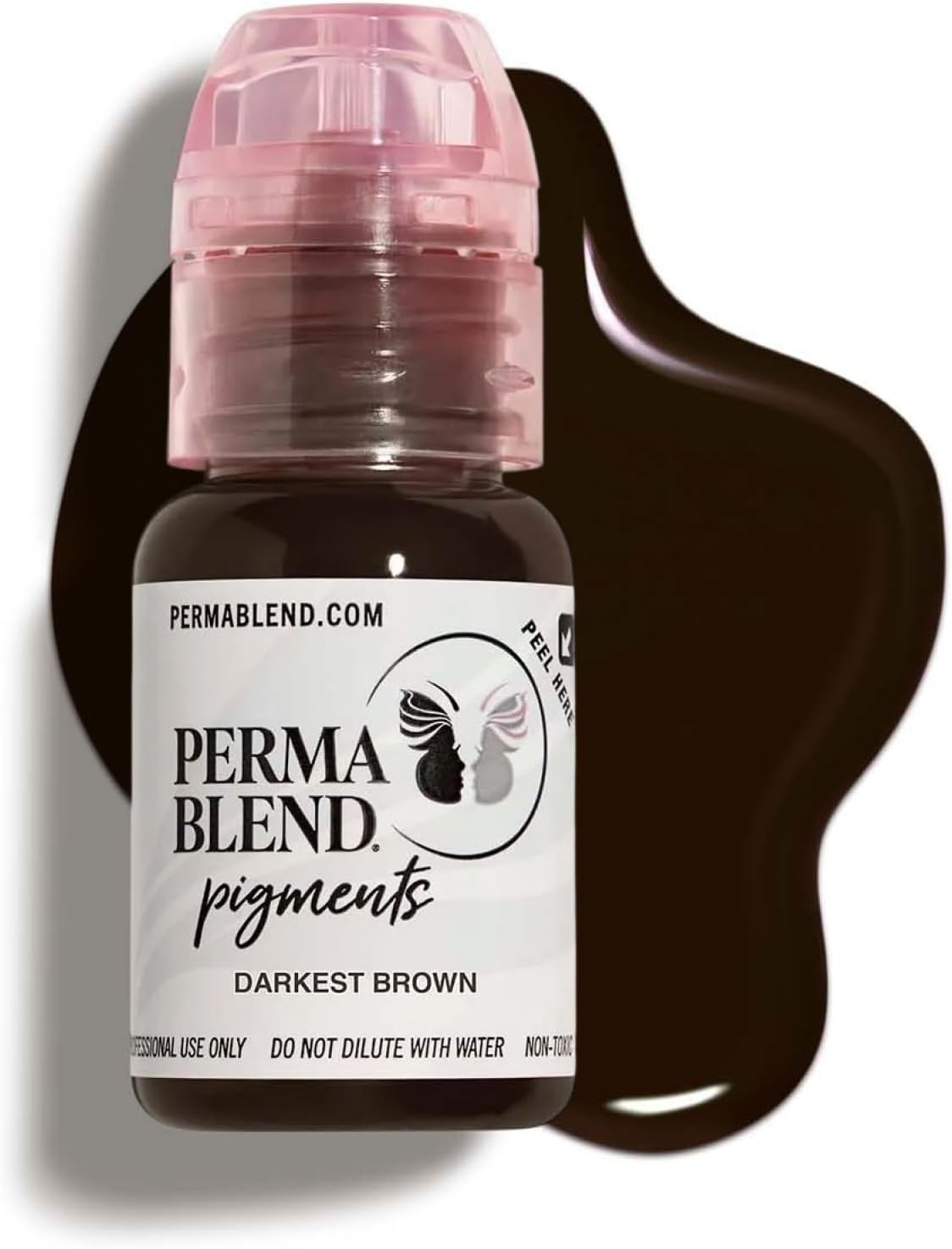 Perma Blend - Darkest Brown - Microblading Ink for Permanent Eyeliner - Professional Tattoo Ink - Dark Black/Brown Tattoo Ink Makeup - Vegan (0.5 oz)