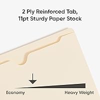 Vista 3 de Smead (75500). Estuche para archivos, con pestaña de corte recto reforzada, con expansión. Para archivos tamaño carta, 100 por caja., Manila