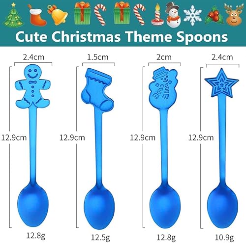 Miniatura 2 de 8 cucharas de Navidad de acero inoxidable para té, sopa de leche, café, cucharas para mezclar, postre, pastel, helado, decoración de vajilla de