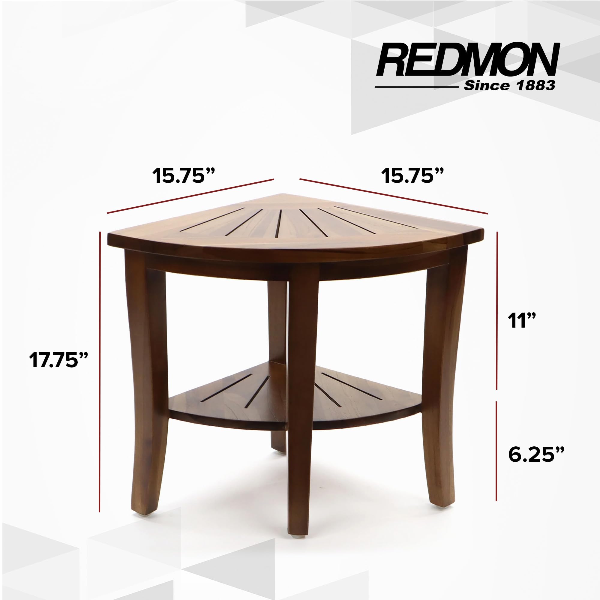 Redmon - Banco de Ducha de Esquina de Teca