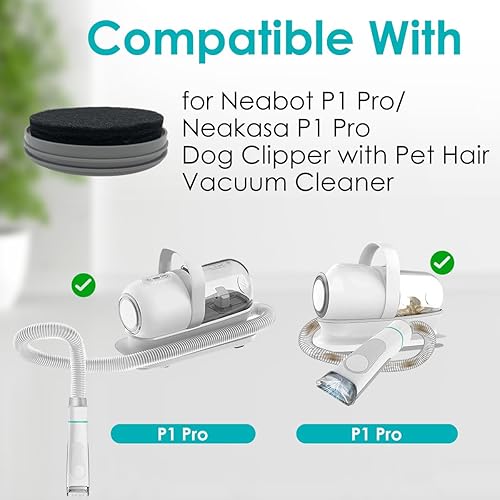 Miniatura 7 de Hepa - Accesorios de repuesto de esponja para filtro Neabot P1 Pro para aseo de mascotas y aspiradora (2 filtros Hepa + 4 esponjas)