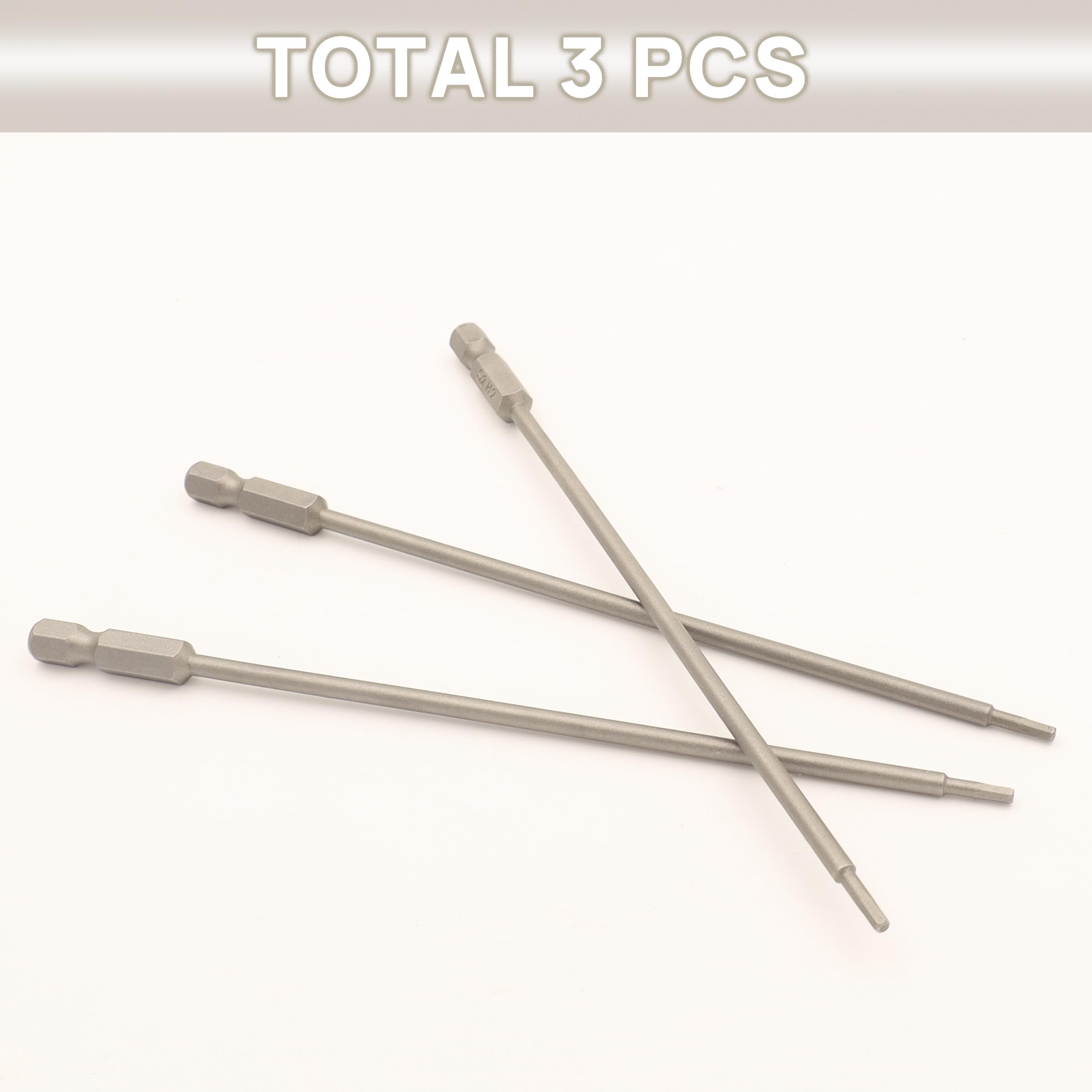 Juego de brocas hexagonales RC de 6 pulgadas de cabeza hexagonal de 2 mm, vástago hexagonal de grado profesional para destornilladores, pistola eléctrica/taladro eléctrico (3 piezas hexagonales