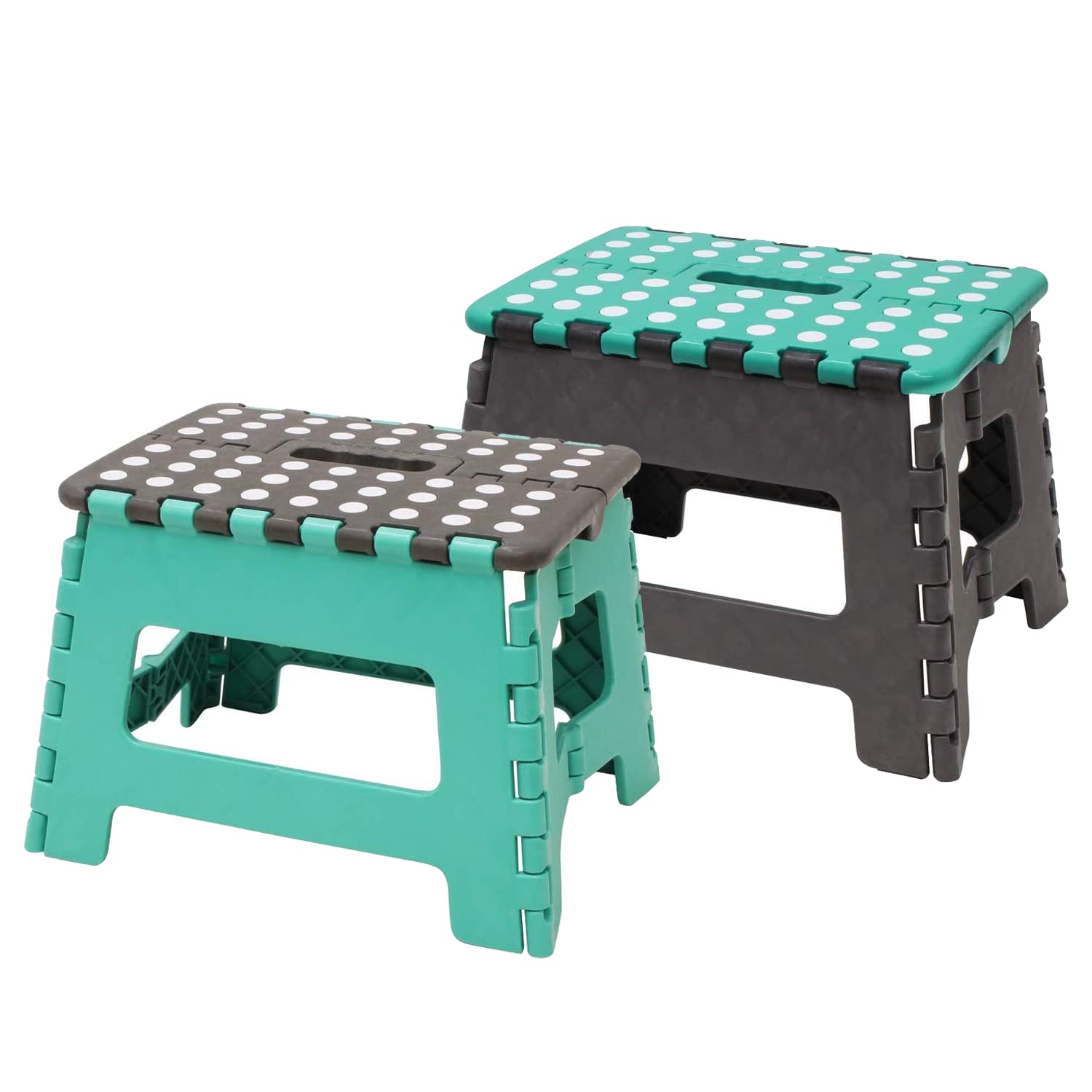 JMS® 1 x Two-Toned Colour Small Plastic Folding Step Stool Multi Purpose Heavy Duty (Random Colours)
