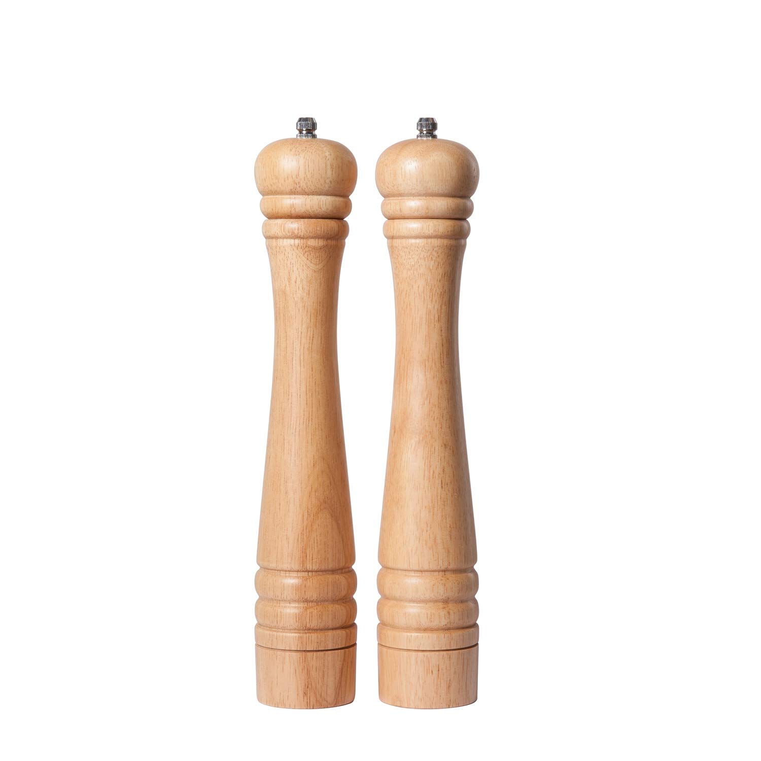 Molinillo de Pimienta y Sal. Molinillo de cerámica duro y ajustable. Madera de caucho, Altura de 30 cm
