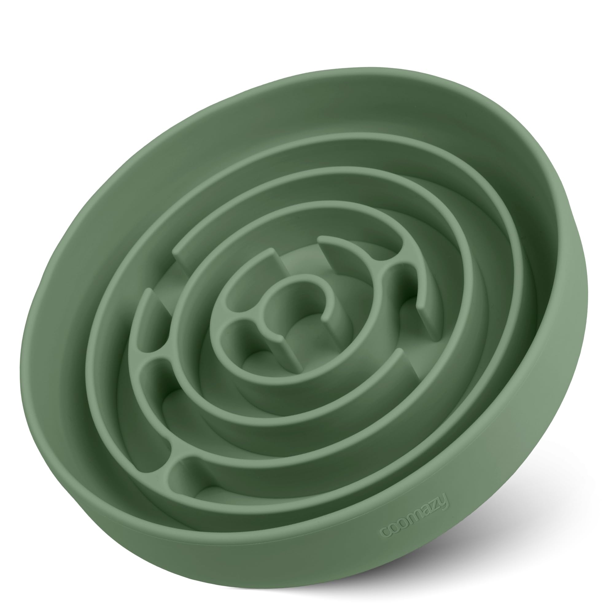 Coomazy Slow Feeder Dog Bowls, Silicone Dog Bowl with Suction Cups, Slow Feeder & Non-Slip Design, Boredom and Anxiety Reducer, Suitable for All Breed Dogs, Avocado Green