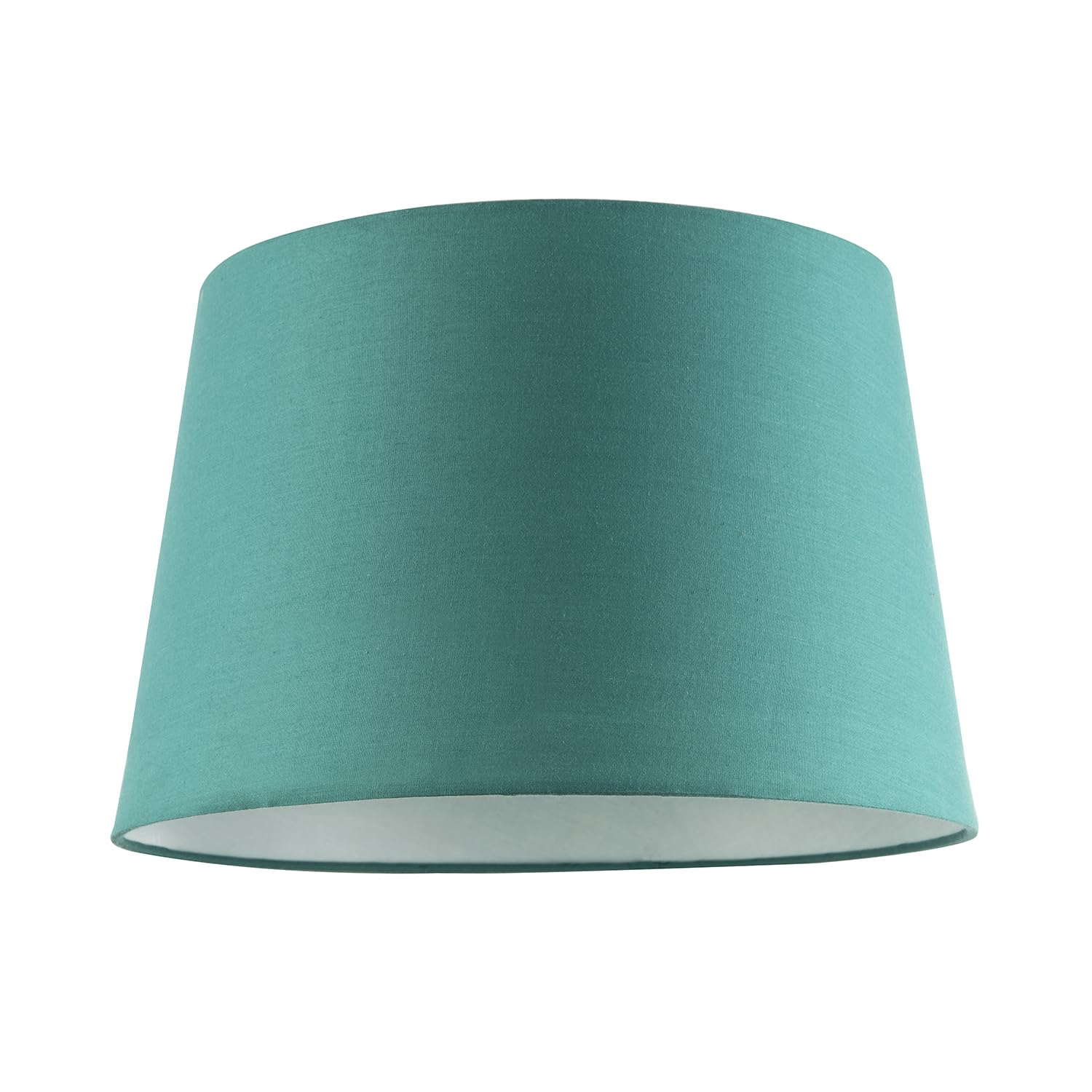 Vivid Teal Cotton Fabric 12inch Drum Lampshade with White Cotton Inner by Hap...