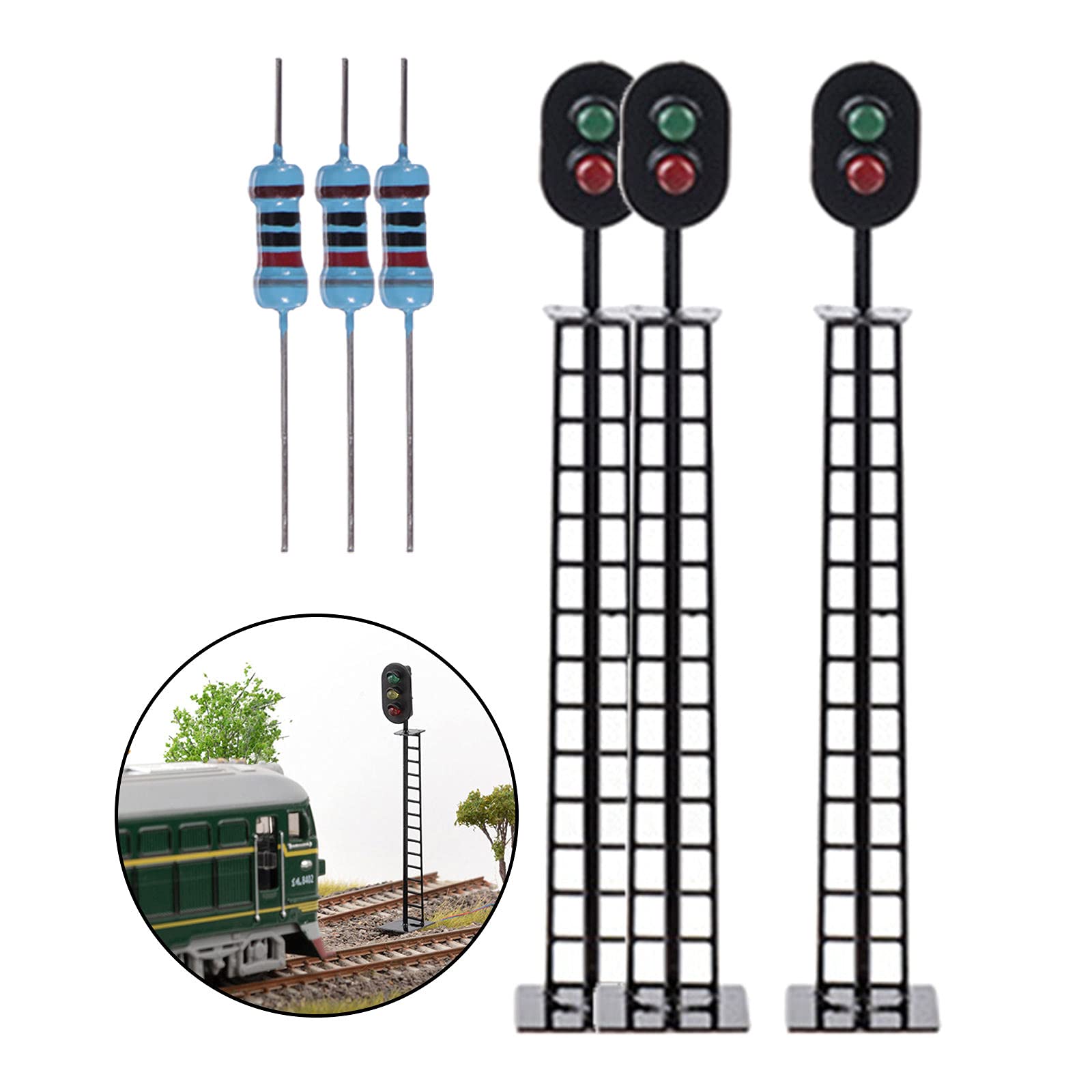 5 Stück HO 1:87 Signallampen Für Modelleisenbahn – Miniatur-Lichter Mit Widerständen Für Diorama