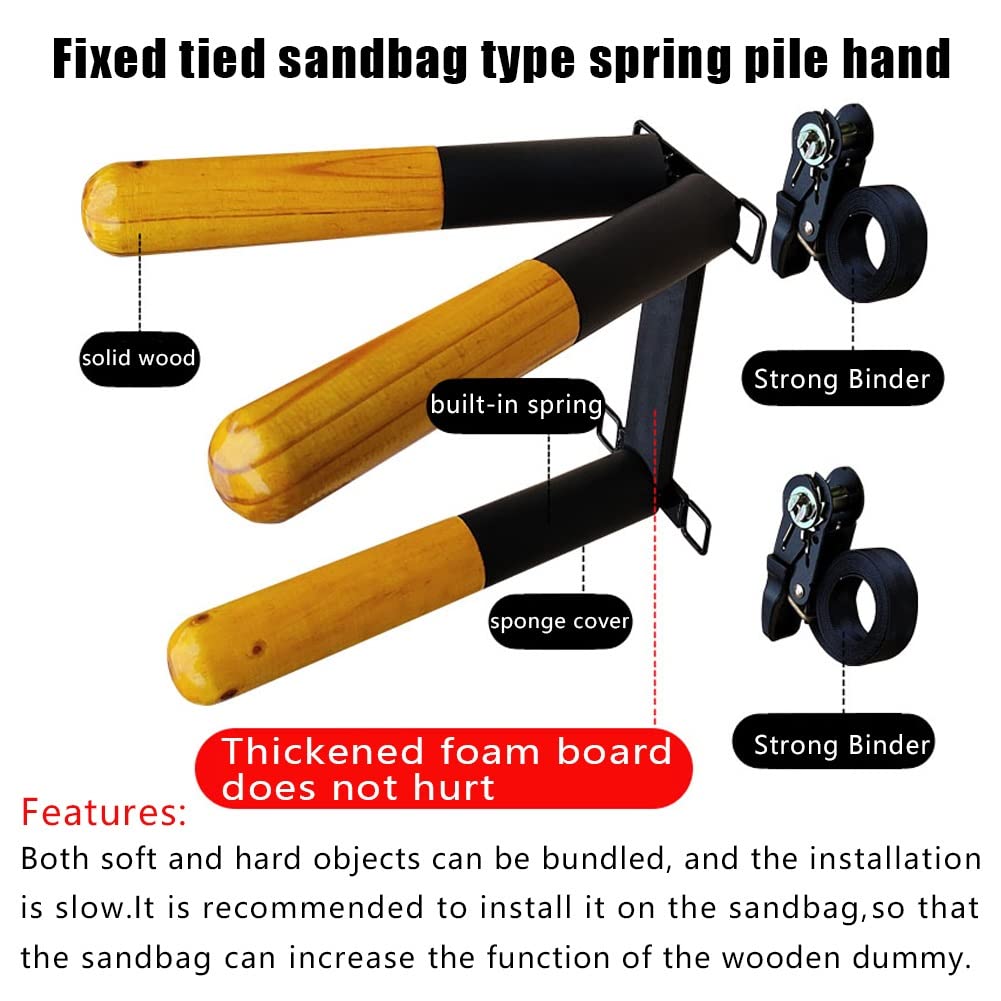 Wing Chun Dummy Allenamento Marziali, Accessori per Allenamento Kong Fu, Braccio A Molla di Allenamento Delle Gambe (Size : 3 Spring Hands)