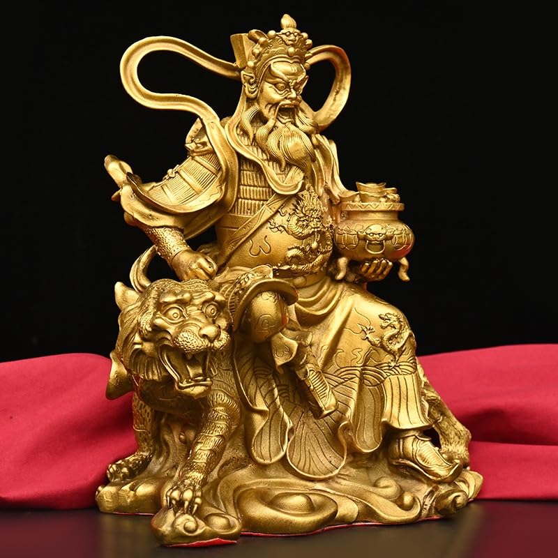Posąg Buddy do wnętrz Bóg bogactwa rzeźba mosiężna statua Buddy ozdoby domowe kult feng shui rzeźba biurowa dekoracja pulpitu medytacyjna statuetka Buddy rzeźba (M)