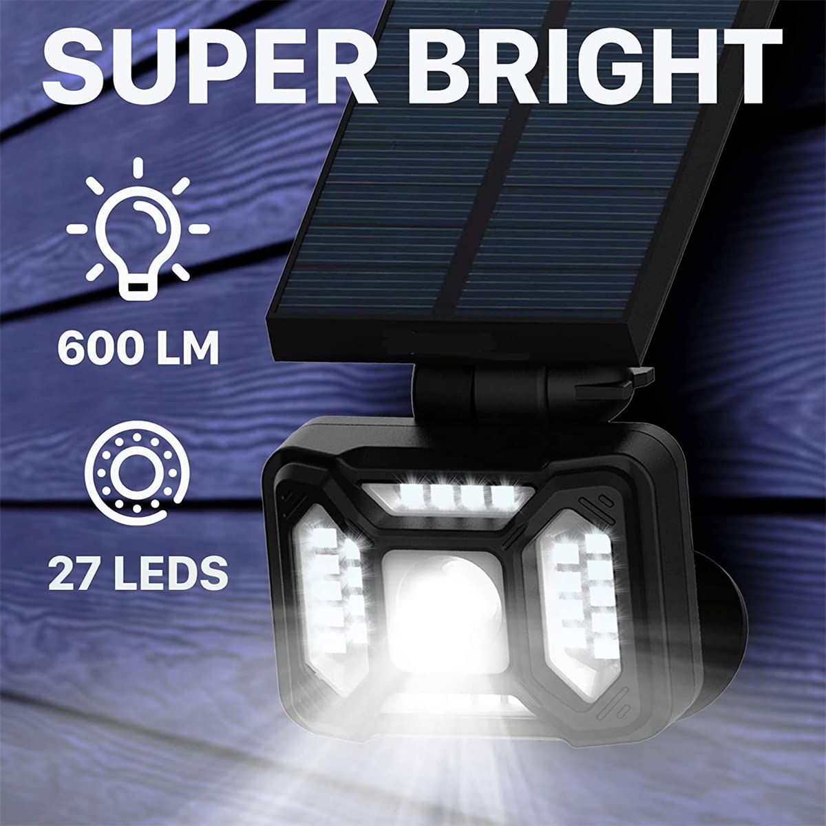 Focos solares para Exteriores, focos de Paisaje con energía Solar IP65, Luces de Pared Impermeables, Encendido/Apagado automático, Luces LED de jardín para Patio, Pasarela de Patio Trasero