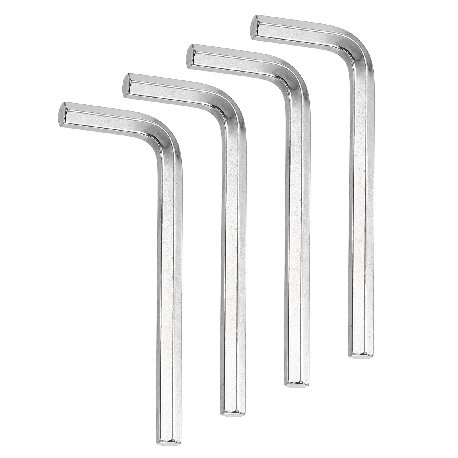 sourcing map 4pcs Hex Key Wrench 7/32" 45# Steel L-Shape Hexagon SAE Wrenches Repairing Tool for Home DIY Bike Motorcycle Repair, Silver
