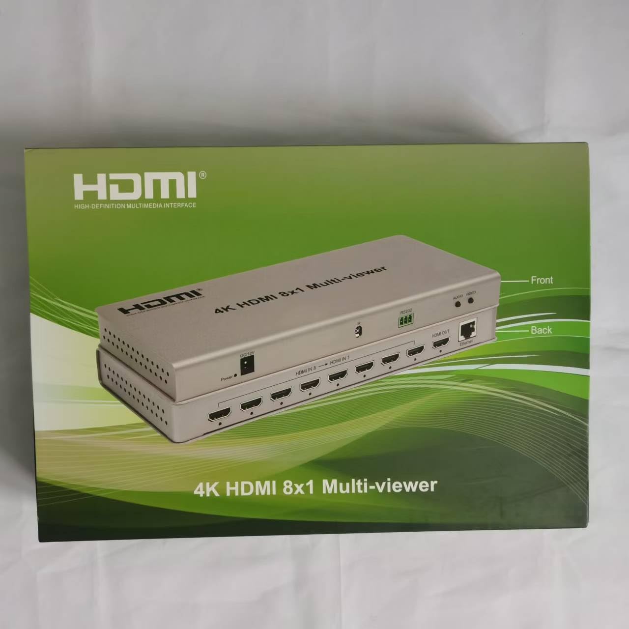 Splitter per mirino multiplo HDMI 8X1,4K HDMI 9x1 Quad Multi-Viewer HDMI 9 in 1 Uscita con commutazione senza interruzioni Controllo IR HDMI Splitter Switch per fotocamere PC (9X1)