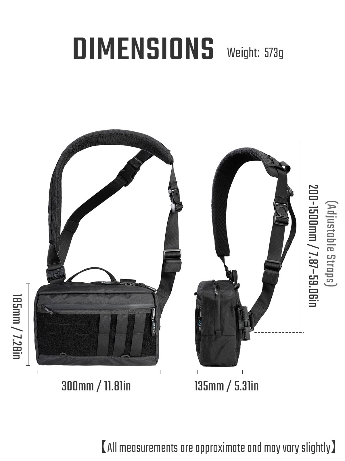 TACTICAL_GEEK Cache L3 Pro EDC torba na ramię, torba na klatkę piersiową z regulowanym paskiem, torba na ramię do codziennego użytku na zewnątrz i w podróży, duża pojemność, organizer na aparat, drony