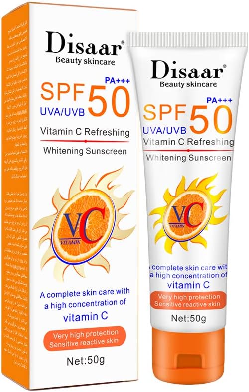 Vitamin C Organic SPF 50 Oil-Free Instant High Protection Sunblock Cream (50g)
