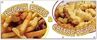 Vista 1 de Papas fritas y papas fritas de queso 96 "Banner Concesión Stand Food Truck Single Sided