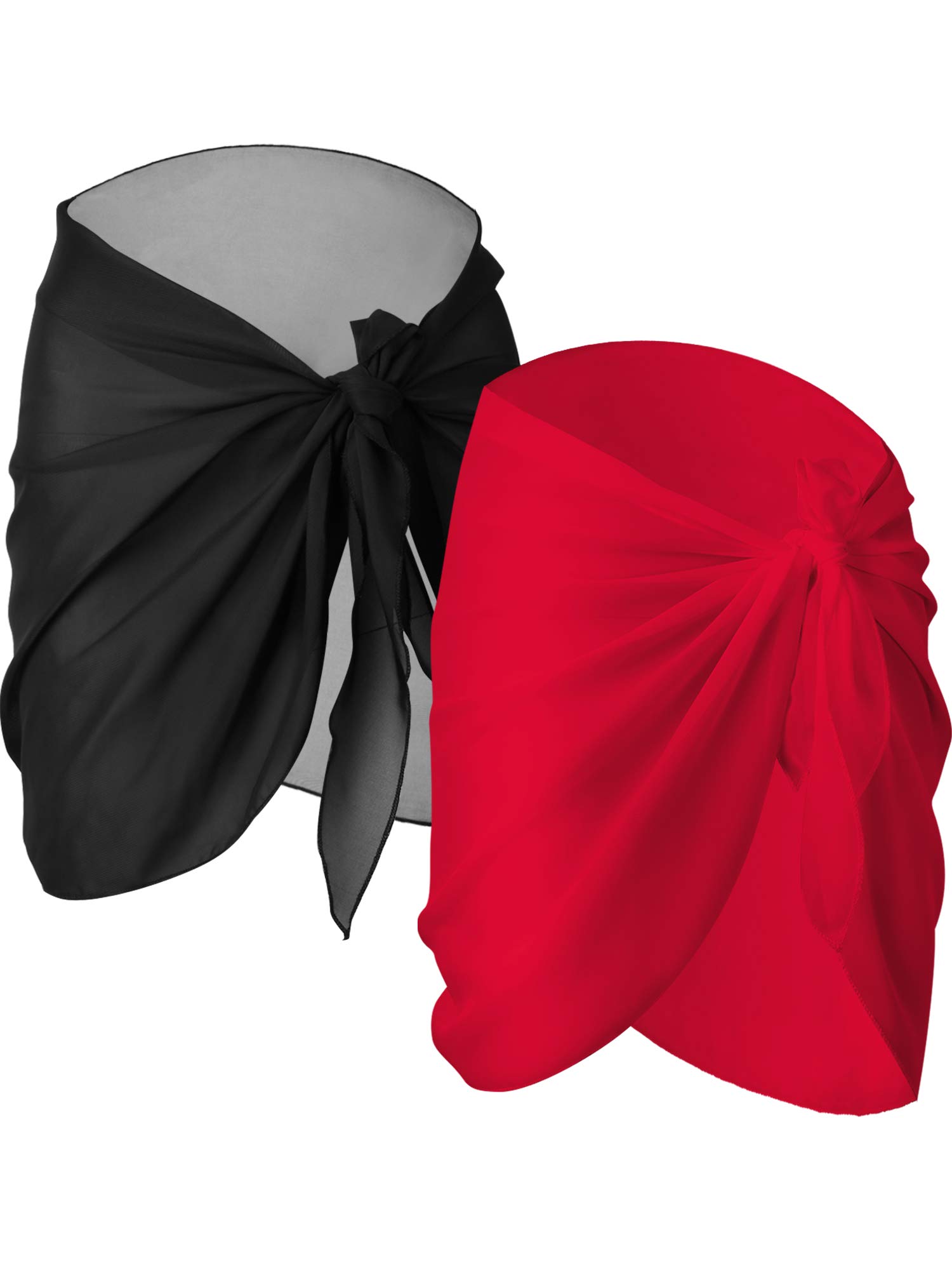 Chuangdi 2 Piezas de Pareo de Playa de Mujeres Cubiertas Sarong Falda de Gasa de Bañador