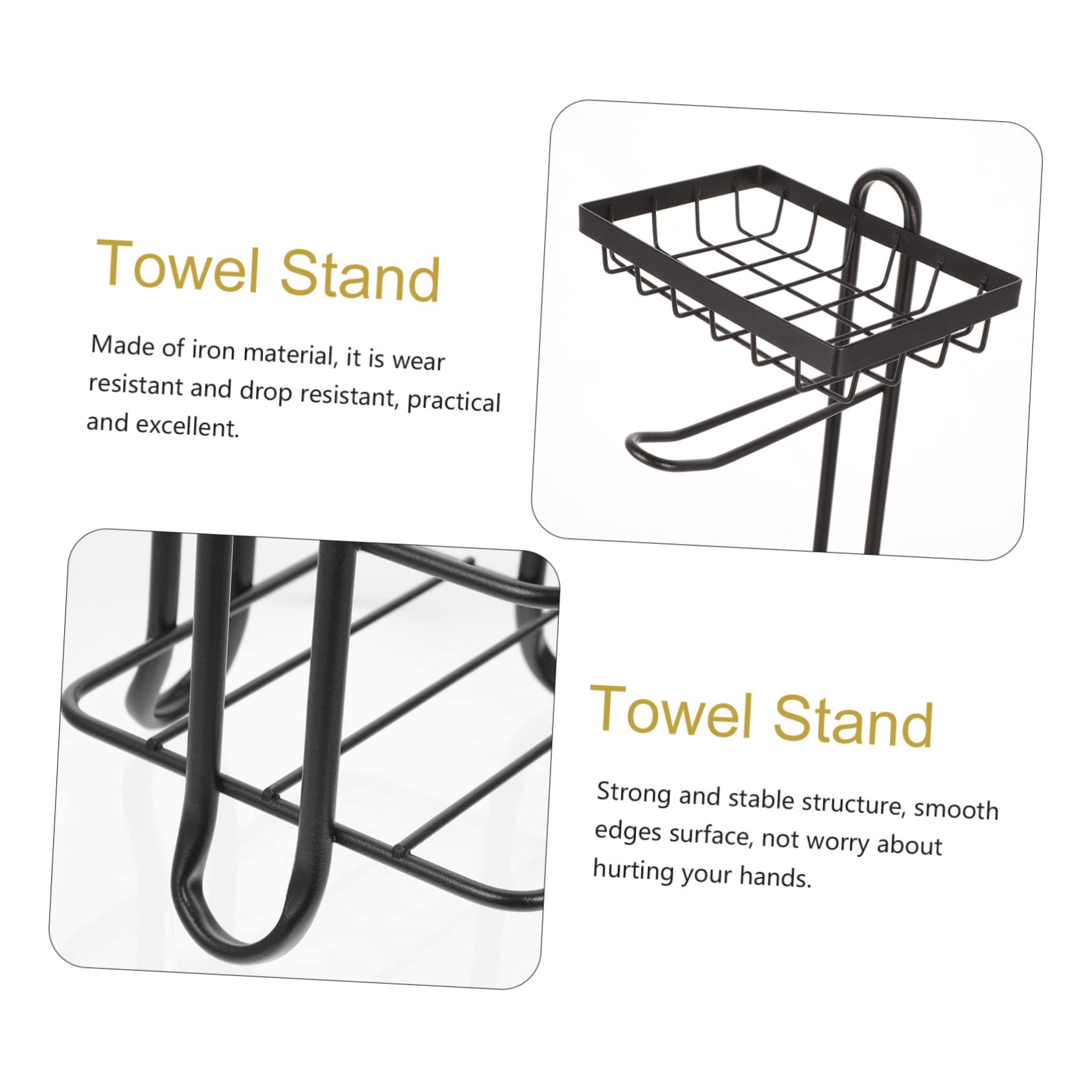 Angoily Soporte Vertical Diseño Resistente de Hierro Negro para Papel Higiénico y Capacidad para Varios Rollos Adecuado para Hogar y Cocina