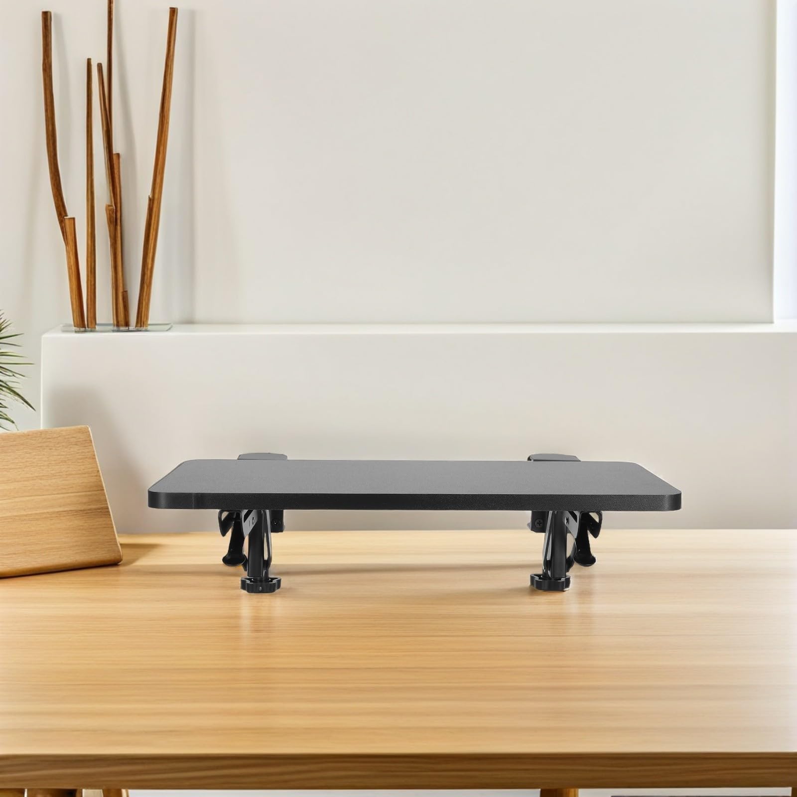STOBAZA Tischverlängerung mit Klemmbefestigung aus Eisen und Holz Klappbare Platzsparende Arbeitsfläche Schreibtischzubehör für Gaming und Home Office