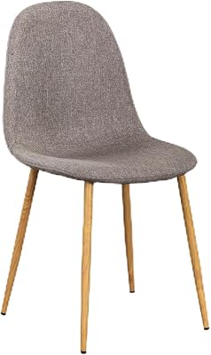 Ya-Home Chaise de Salle à Manger Lot de 2 Chaise Salle à Manger en Chenille, Chaise de Cuisine Moderne avec Dossier Incurvé, Marron - Maison