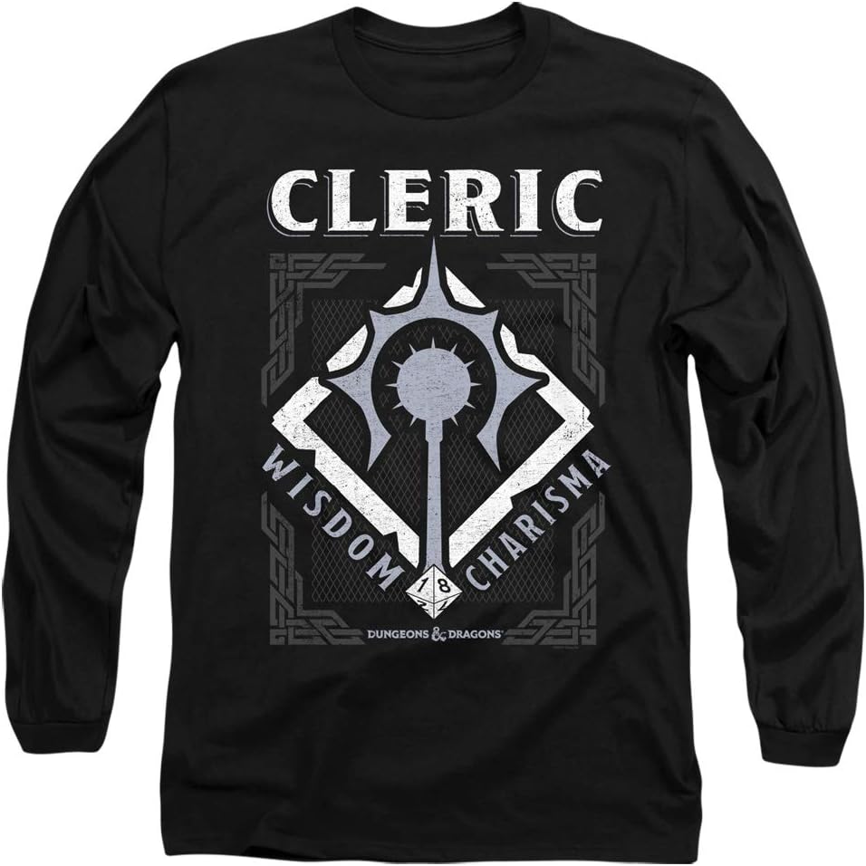 Dungeons & Dragons Cleric Unisex Adult Long-Sleeve T Shirt for Men and Women