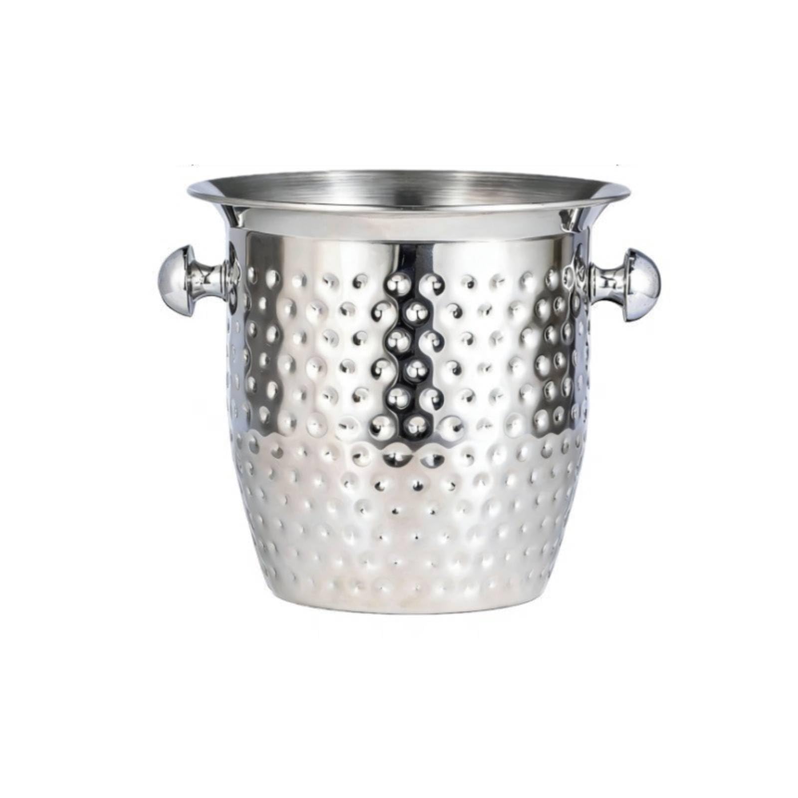 Secchiello Ghiaccio Commerciale Vino Birra Champagna in Acciaio Inox con Ampio Bordo Svasato per Servizio Elegante, Piccolo, Argento, Secchiello Per Ghiaccio A Tromba, Piccolo, Argento