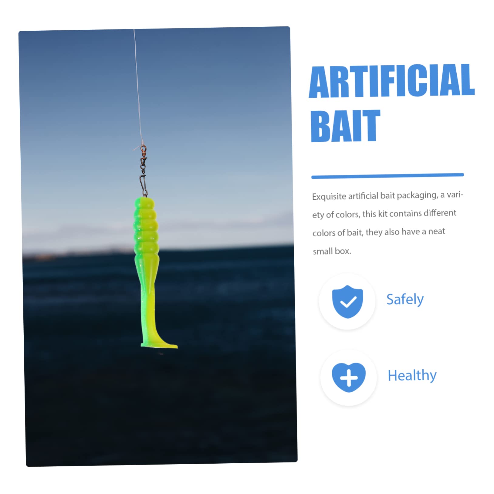 Milisten Leurre Souple De Simulation Pôle pour La Pêche Océan Leurres De Basse Plombs Appât Poisson Pince Carpe De Canne À Pêche Moulinets De Pêche Filet PVC