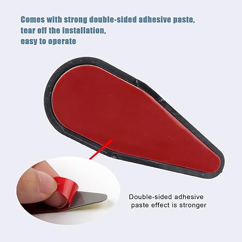 Miniatura 4 de cueclue Juego de 10 antenas de aleta de tiburón para automóvil, divisor de canards de parachoques trasero, alerón universal adhesivo para techo,