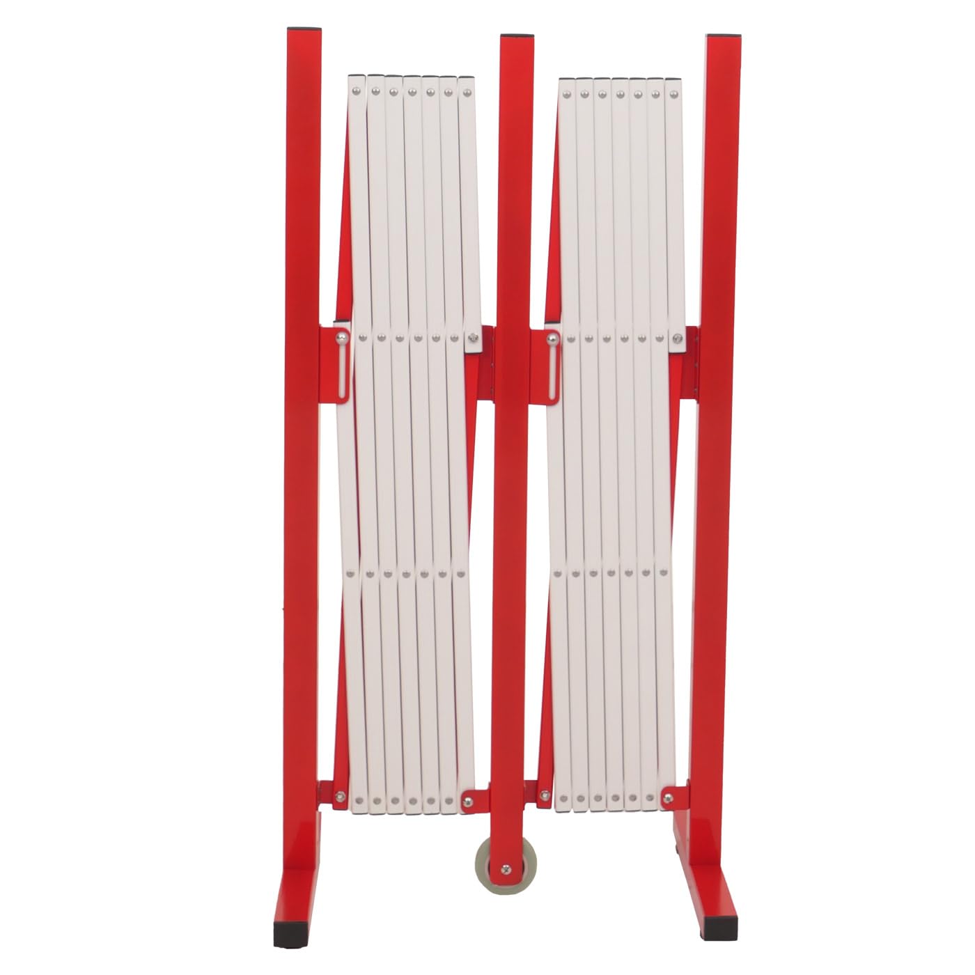 Mendler Alu Absperrgitter HWC-B34 ausziehbar 103x53-411cm - rot-weiß | Zaun, Schutzgitter, Scherengitter, Trenngitter