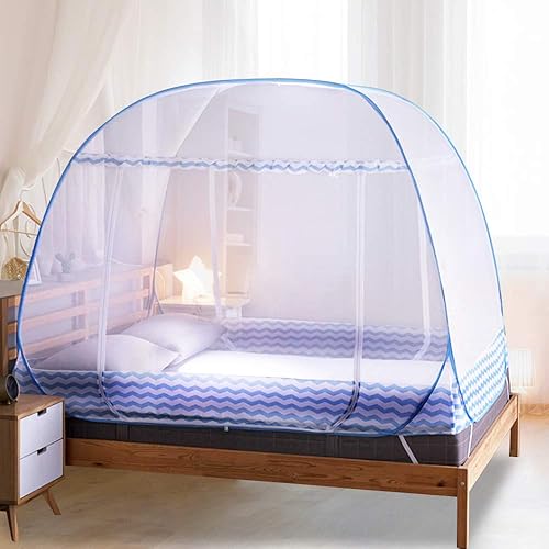 Miniatura 5 de Jsanh Mosquitera plegable para tienda de campaña, cortinas para camas, red portátil de tamaño King con parte inferior para bebés y adultos de 80 x
