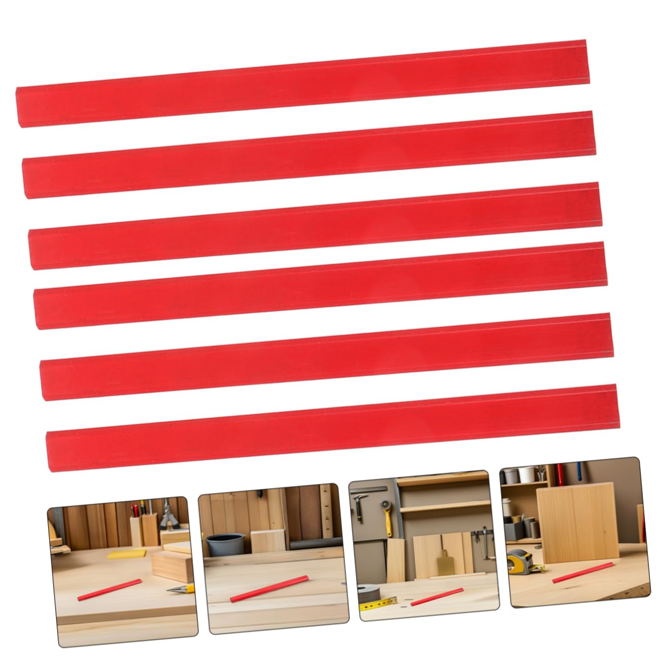 SHINEOFI 144pièces Lot de Crayons Octogonaux Rouges Bois pour Traçage Construction Précise pour Travail du Bois