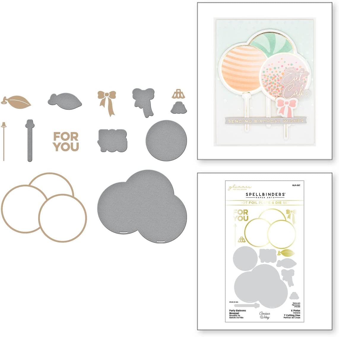 Spellbinders GLP-397 Party Balloons Bouquet Glimmer Hot Foil Plate & Die Set from The It’s My Party Collection by Carissa Wiley
