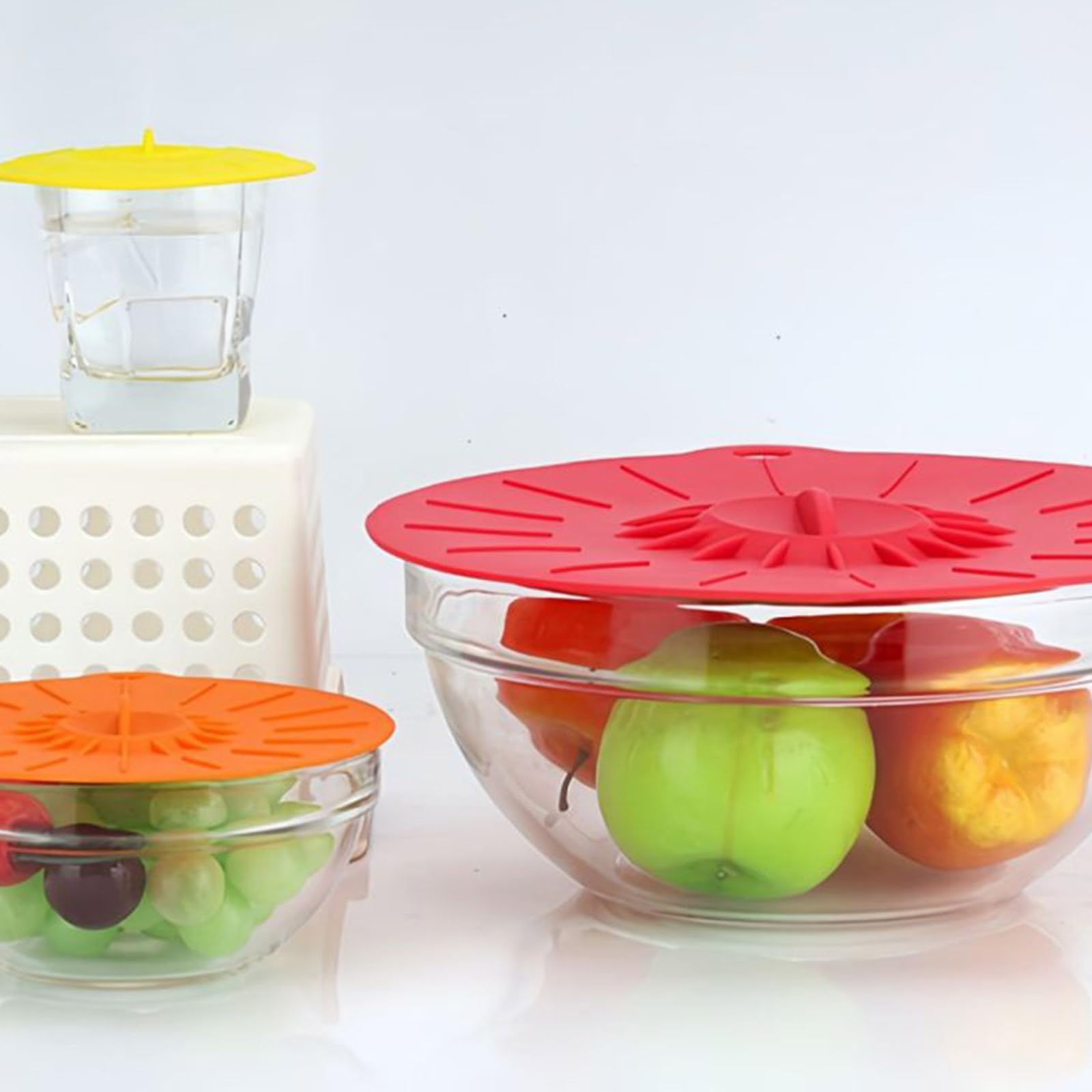 10 fundas de silicona para cuencos, sellado a prueba de fugas para sobras, microondas, congelador, fácil de limpiar, tapas de silicona resistentes para conservación de alimentos