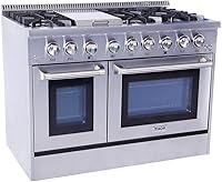 Vista 4 de Thor Kitchen HRD4803U 48 Independiente Estilo Profesional Dual Fuel Range 67 cu ft Horno Eléctrico 6 NPLP Quemadores S sin cable SteelHRD4803U