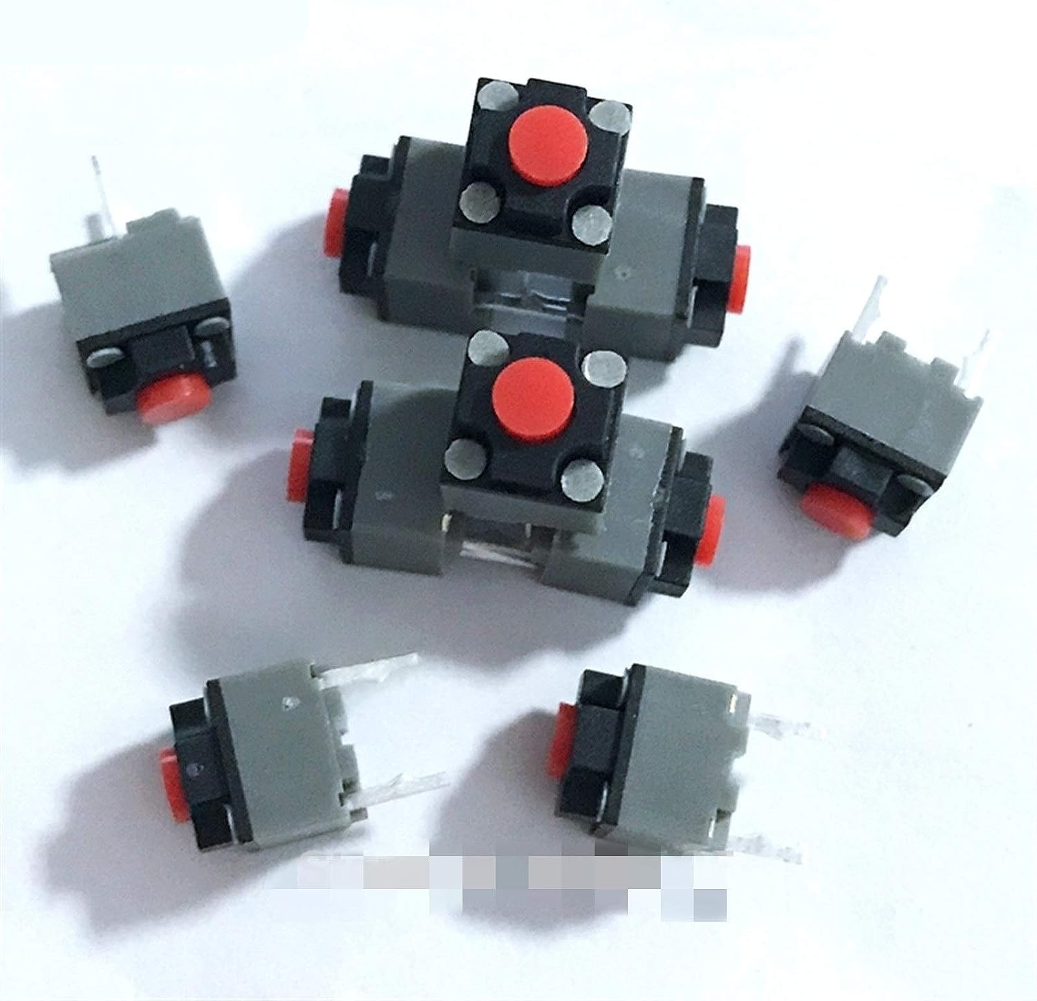 Bouton marche/arrêt, commutateurs industriels 10 pièces bouton muet 6*6*7.3 interrupteur à bouton silencieux souris sans fil bouton de souris filaire lumière tactile micro interrupteur de souris 6x6x7