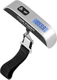 Balança de Bagagem Travel Inspira - Digital Portátil para Viagens, Peso de Mala com Revestimento de Borracha, 50kg - Prata