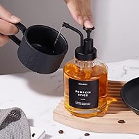 Vista 5 de Dispensador de jarabe de café MoliMoli - Botella de vidrio con bomba, 11.8 oz 350 ml, Juego de 2, Bomba negra mejorada