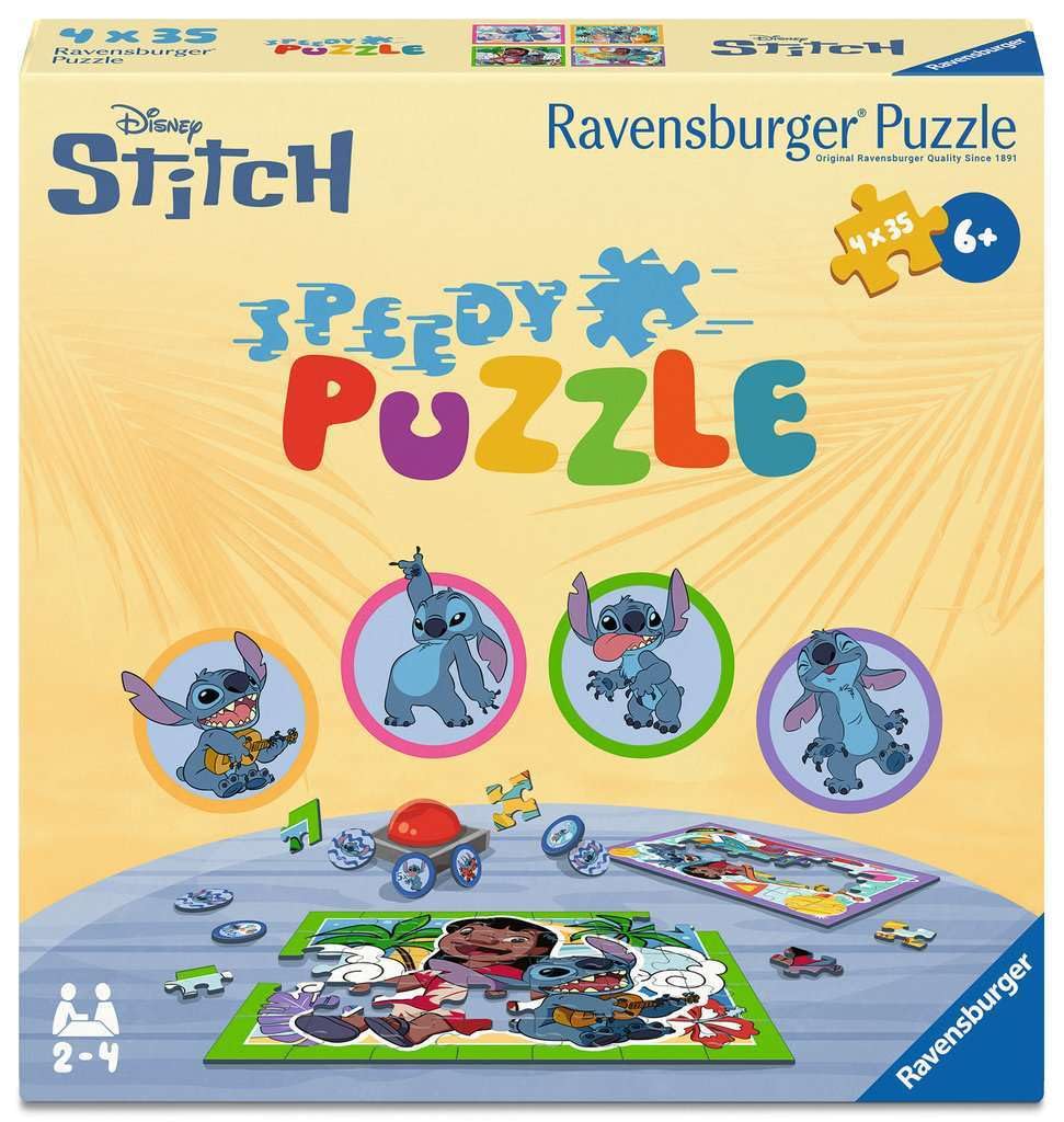Kinderpuzzle 4x35 Teile - Disney Stitch - Speedy Puzzle Stitch