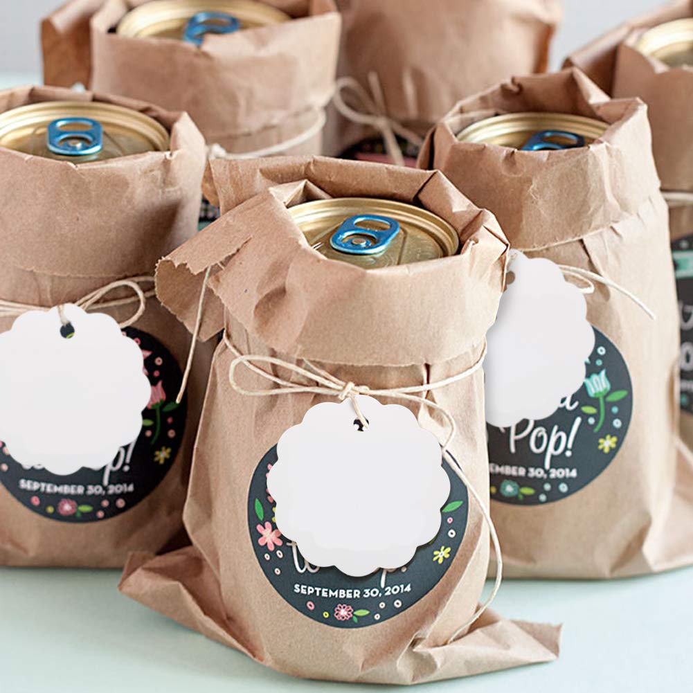 100pcs «Grazie» Étiquette En Papier Kraft Ronde Étiquette Cadeaux 5CM, Pour L'artisanat, Mariage, Douche De Bébé, Noël (marron