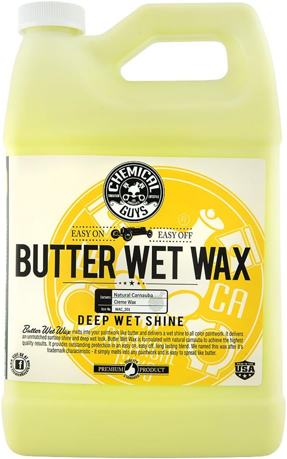 WAC_201 Butter Wet Wax, Deep Wet Shine for Cars, Trucks, SUVs, RVs & More, 128 fl oz (1 Gallon) Banana Scent