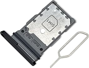 Original Dual SIM Card Slot Replacement Tray for Samsung Galaxy S22 Ultra 5G incl. SIM Pin (Black)