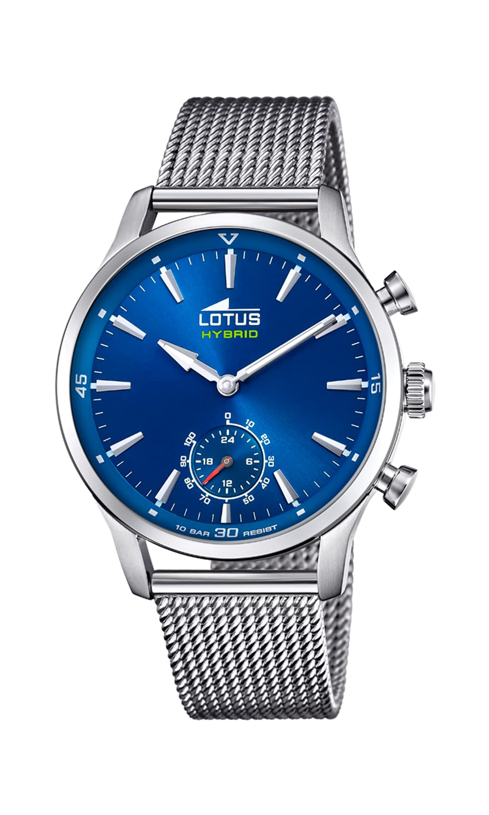 LOTUS Reloj Inteligente Hombre Híbrido Connected de Acero Inoxidable 316l - Analógico Inteligente - Resistente al Agua 10 ATM 18803/​2 - Control Música, Cuenta Pasos, Notifica y Rechaza Llamadas