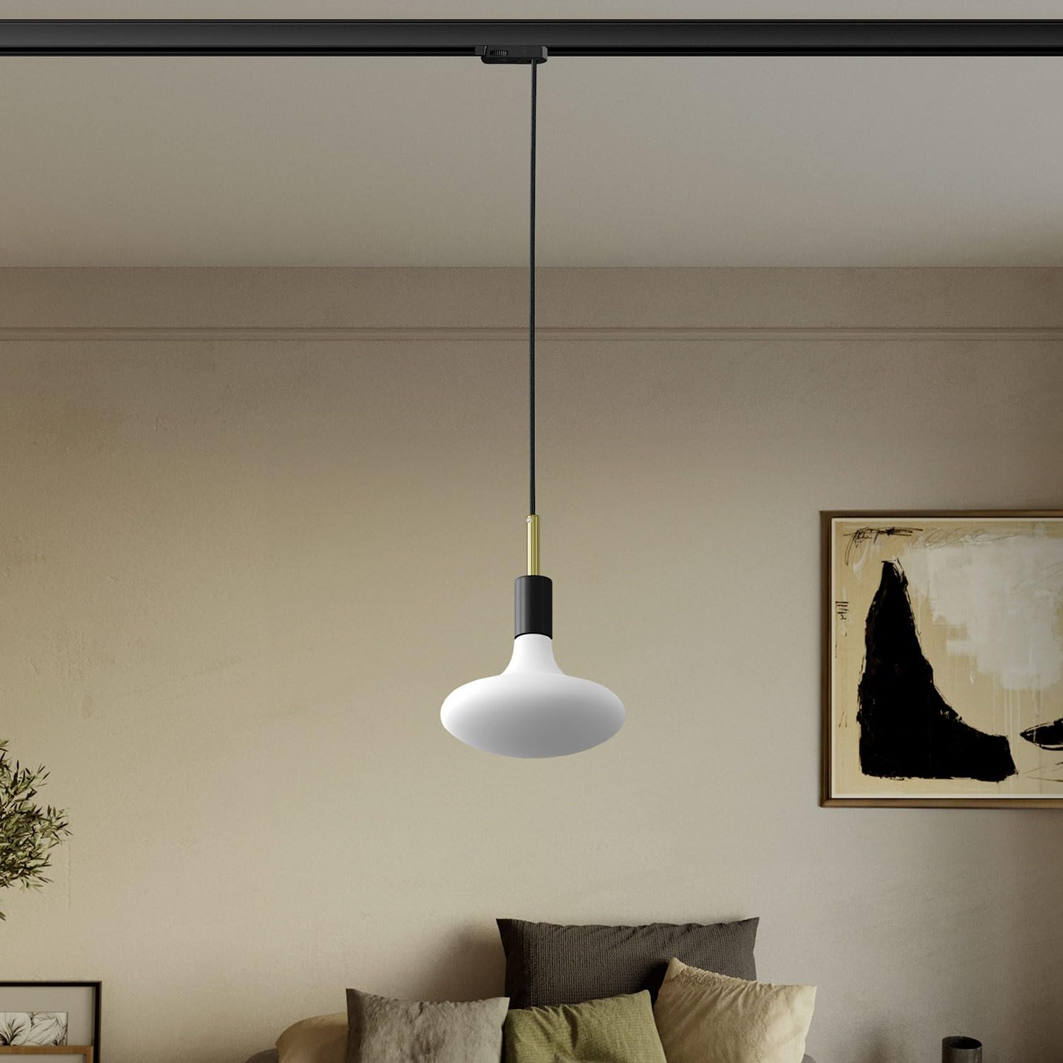 creative cables - Suspension pour rail de 7 cm avec serre-câble - Ampoule incluse