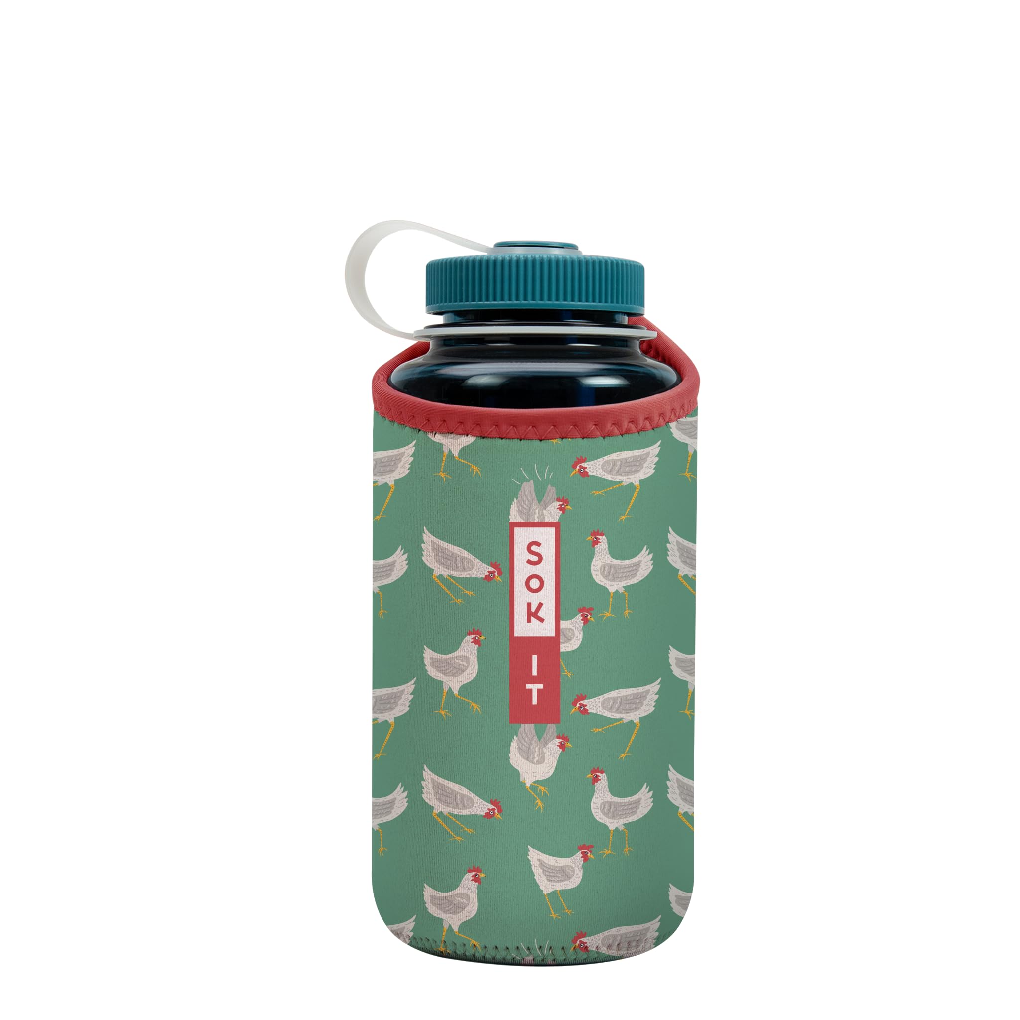 Sok It BotlSok Water Bottle Sleeve Insulated Neoprene Cover (Flew The Coop, Fits 32oz Nalgene)