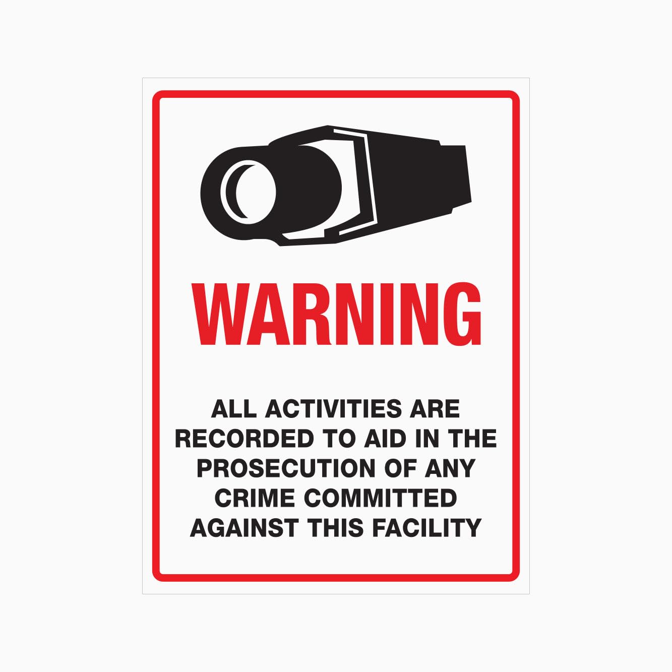 WARNING ALL ACTIVITIES ARE RECORDED Sign Workplace Metal Tin Sign 12x8 inch for Industrial & Commercial Series