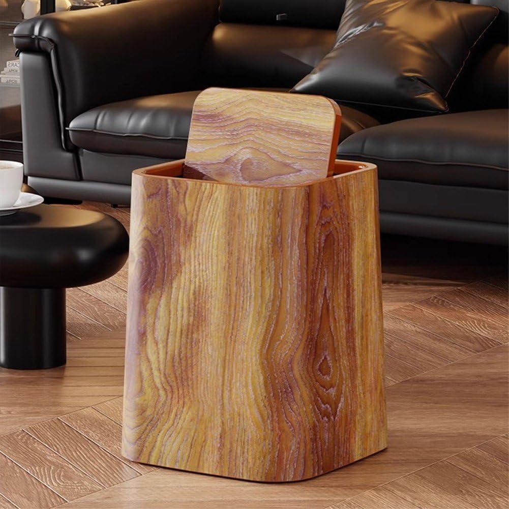 Pattumiera in Grano di Legno, Cestino per Spazzatura della Fattoria Bidone della Spazzatura retrò Pattumiera per Casa Ufficio Soggiorno Bagno 'Hotel