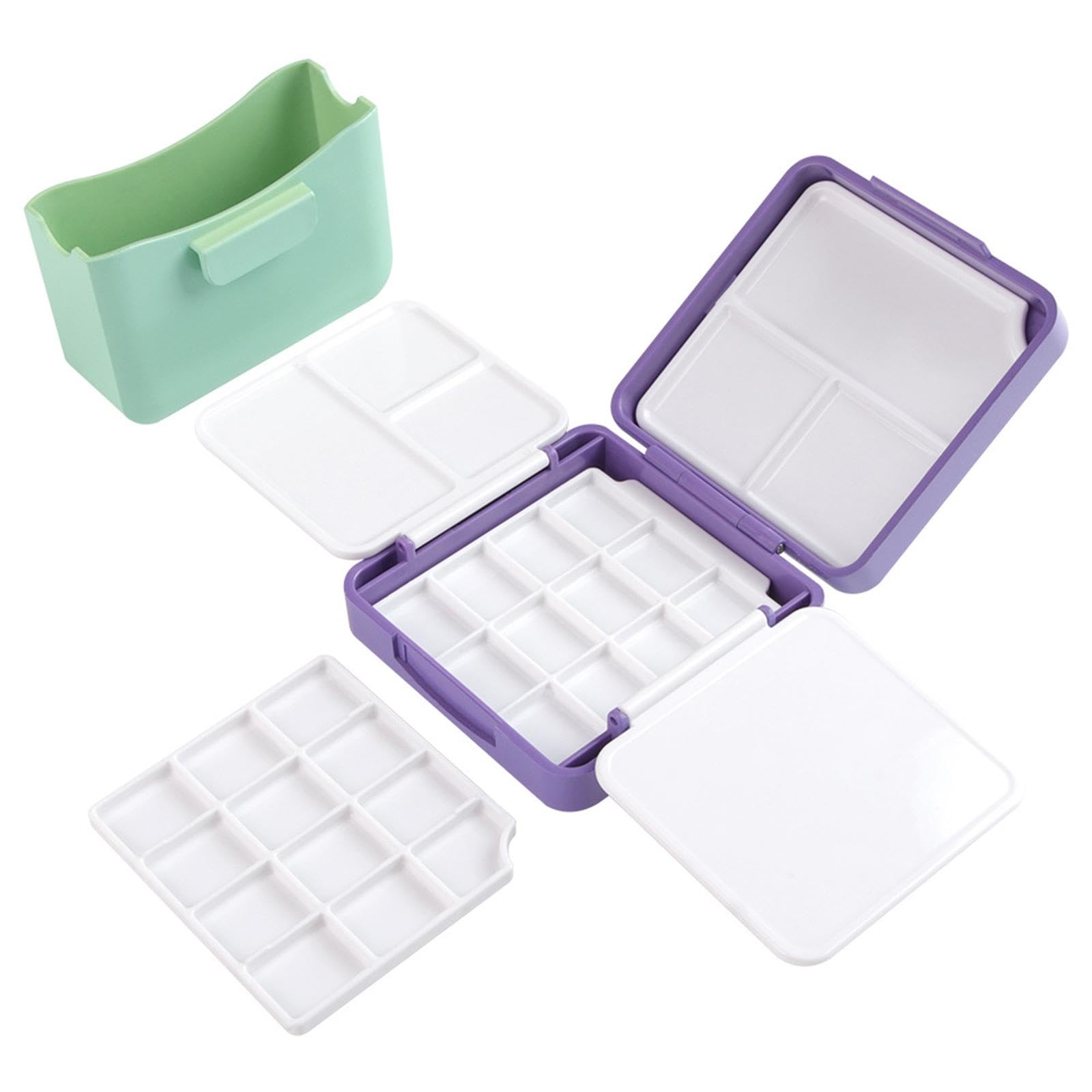 SM SunniMix Watercolor Palette with Washing Bucket with Mixing Area Mini for Beginner Paint Pallet Travel for Acrylic Painting Graffiti, Violet