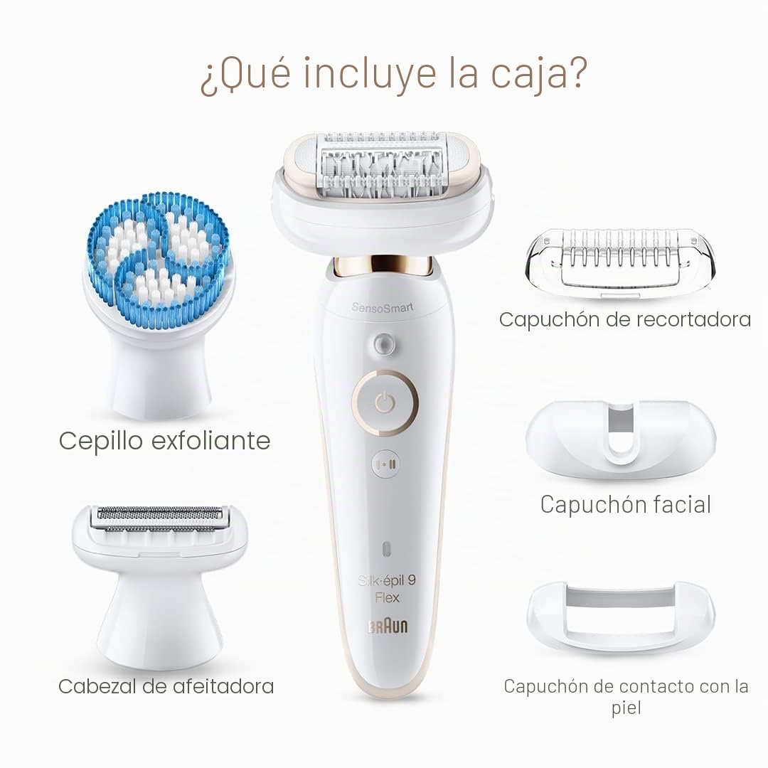 Braun Silk Epil 9 Flex 9010 - Depiladora eléctrica 3D, color blanco